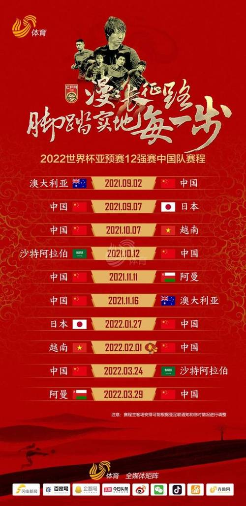 世界杯亚洲预选赛12强赛国足赛程